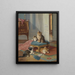 Die Katzenfamilie - Léon Huber — gerahmtes Bild an der Wand