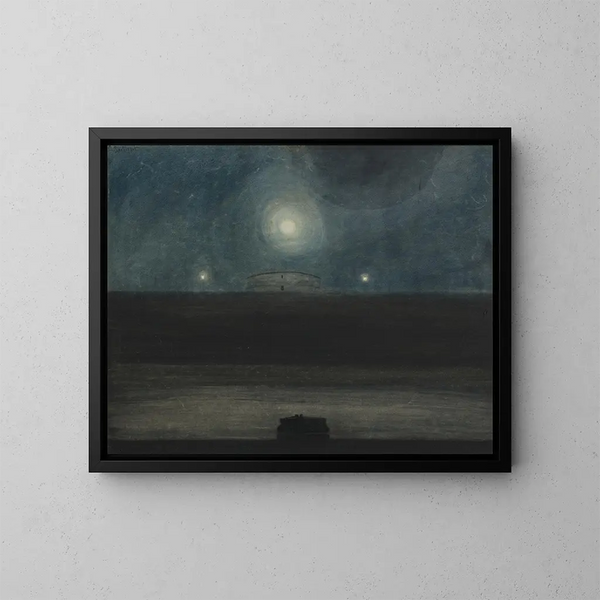 Strand mit Mond - Léon Spilliaert — gerahmtes Bild an der Wand