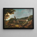 Vista a nord-est delle rovine del castello di Weitenegg vicino al Danubio - Lorenz Adolf Schönberger — quadro incorniciato alla parete