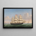 Drei-Master Ferdinand Brumm vor der Klippe von Dover - Lorenz Petersen — gerahmtes Bild an der Wand