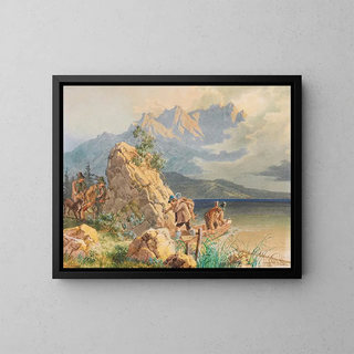 Lorenzo Quaglio - Jger und Wilderer am Eibsee bei der Zugspitze.webp