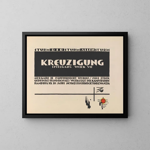 Titelblatt der Kreuzigung - Lothar Schreyer — gerahmtes Bild an der Wand