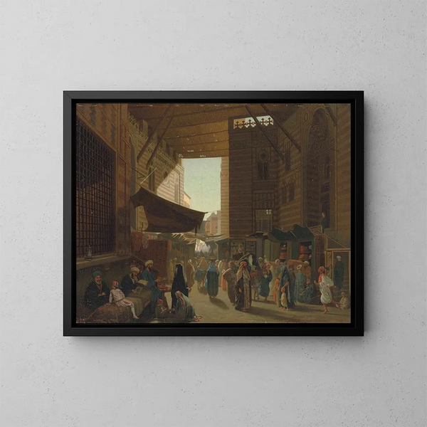 Am Kairoer Basar - Louis-Émile Pinel de Grandchamp — gerahmtes Bild an der Wand