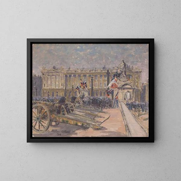 La piazza della Concordia il giorno dell'Armistizio, l'11 novembre 1918 - Louis-Gilbert Bellan — quadro incorniciato alla parete