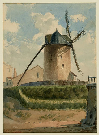 LouisMartialThodat Masson - Moulin rue Girardon Montmartre en 1847 18me arrondissement Paris.webp