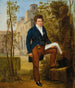 Ritratto di Nicolas Pierre Tiolier 1784-1843 in piedi nei giardini della Villa Medici - Louis-Vincent-Léon Pallière — vista dell’opera
