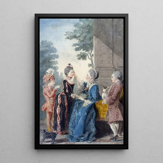 Louis Carrogis Carmontelle - Mme de Roncherolles et ses trois enfants.webp