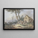 Landschaft mit verfallenem Bauernhof - Louis Gabriel Moreau — gerahmtes Bild an der Wand