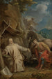 Saint Martin kniend vor einem eremitischen Mönch - Louis Galloche — Ansicht des Kunstwerks
