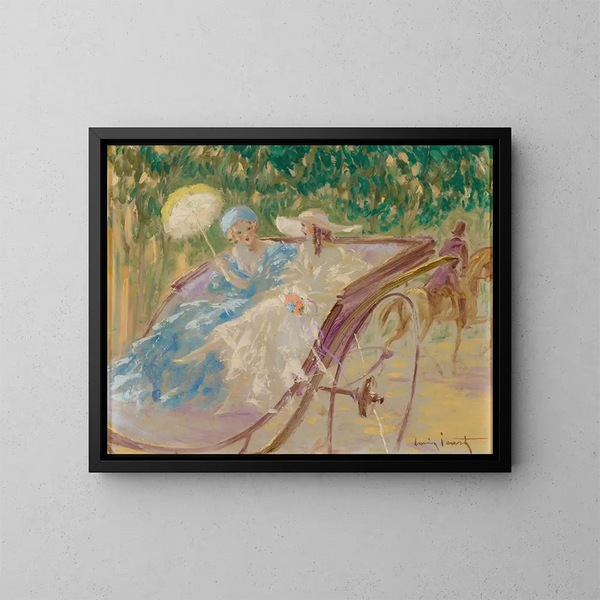 Zwei elegante Frauen aus Kalkstein - Louis Icart — gerahmtes Bild an der Wand