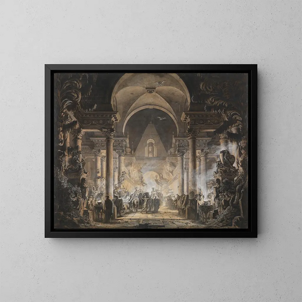 Die Grabstätte des Agamemnon - Louis Jean Desprez — gerahmtes Bild an der Wand