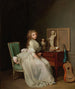 Dame in weißem Kleid sitzend an ihrem Schreibtisch - Louis Léopold Boilly — Ansicht des Kunstwerks