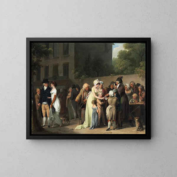 Der Kartenspieler auf dem Boulevard - Louis Léopold Boilly — gerahmtes Bild an der Wand