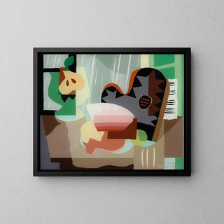 Stillleben mit Palette - Louis Marcoussis — gerahmtes Bild an der Wand