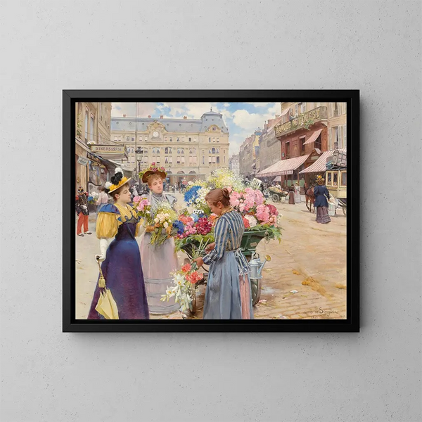 Paris, die Straße des Havre - Louis Marie de Schryver — gerahmtes Bild an der Wand