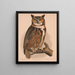 Owl Tawny - Louis Prang Co — framed artwork on a wall