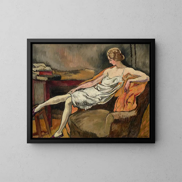Frau in einem Sessel - Louis Valtat — gerahmtes Bild an der Wand