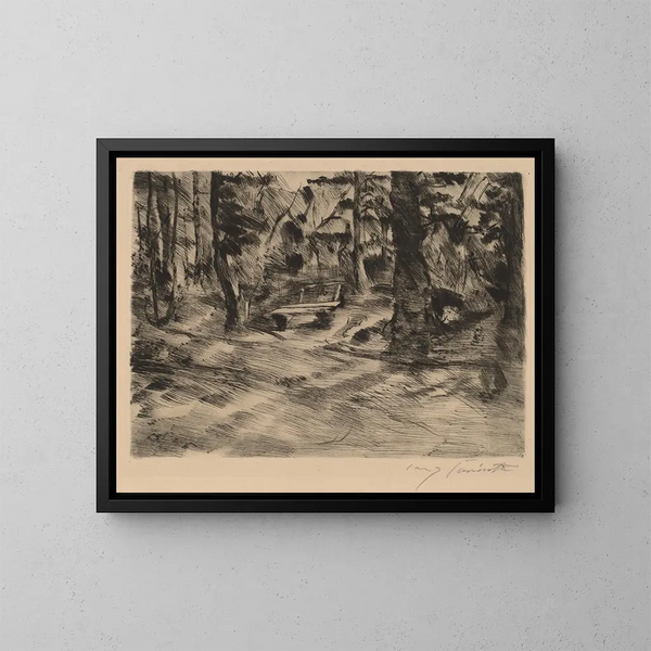 Banc dans les bois II - Lovis Corinth — quadro incorniciato alla parete
