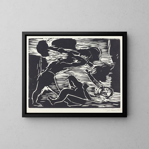 Caïn e Abele - Lovis Corinth — quadro incorniciato alla parete