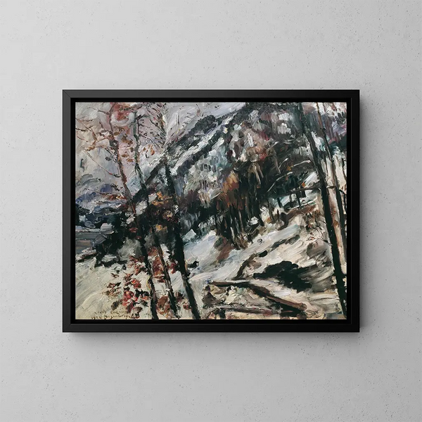Le ducato sul Walchensee nella neve - Lovis Corinth — quadro incorniciato alla parete
