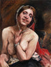 Frau halb nackt auf einem Stuhl Gemälde der Schauspielerin Gertrud Eysoldt - Lovis Corinth — Ansicht des Kunstwerks