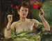 Mädchen mit einem Fächer und Nelken - Lovis Corinth — Ansicht des Kunstwerks