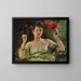 Mädchen mit einem Fächer und Nelken - Lovis Corinth — gerahmtes Bild an der Wand
