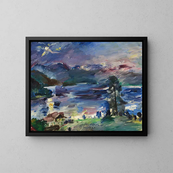 Lago di Walchensee all'alba della luna - Lovis Corinth — quadro incorniciato alla parete