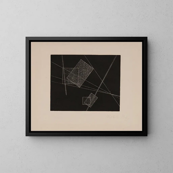 Pläne und Bänder - László Moholy-Nagy — gerahmtes Bild an der Wand