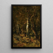 Landschaft mit Wald und Figur - László Pál — gerahmtes Bild an der Wand