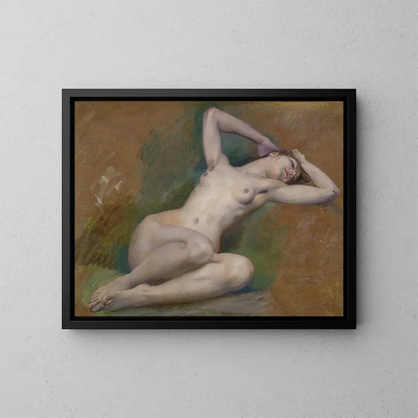 Studie für die Figur des Frühlings im Lopra Comique von Paris - Luc-Olivier Merson — gerahmtes Bild an der Wand