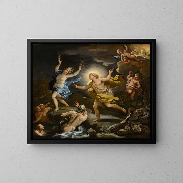 Apollo e Dafne - Luca Giordano — quadro incorniciato alla parete