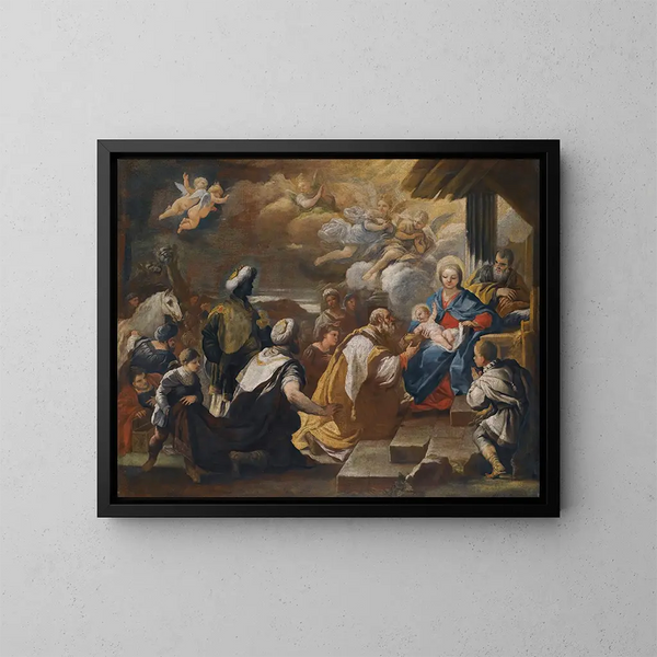 L'Adorazione dei Magi - Luca Giordano — quadro incorniciato alla parete