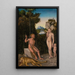Un fauno e la sua famiglia con un leone ucciso - Lucas Cranach l'Ancien — quadro incorniciato alla parete