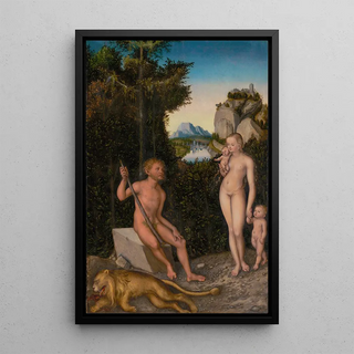 Lucas Cranach the Elder - A Faun and His Family with a Slain Lion.webp