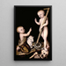 Anbetung des Jesuskindes durch Johannes den Täufer - Lucas Cranach der Ältere — gerahmtes Bild an der Wand