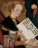 Santa con pergamena - Lucas Cranach il Vecchio — vista dell’opera