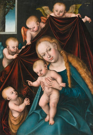 Lucas Cranach the Elder - Madonna and Child with Infant Saint John the Baptist and Angels.webp