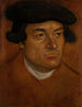Ritratto di un uomo con un berretto nero - Lucas Cranach l'Ancien — vista dell’opera