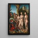 Der Urteil des Paris - Lucas Cranach der Ältere — gerahmtes Bild an der Wand
