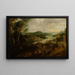 Flusslandschaft mit Bauern auf dem Weg zum Markt - Lucas van Uden — gerahmtes Bild an der Wand