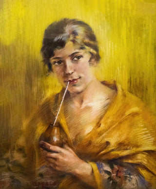 Luce Boyals - Odette Labouysse buvant du mat.webp