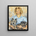 Giovane donna con cani - Luce Boyals — quadro incorniciato alla parete
