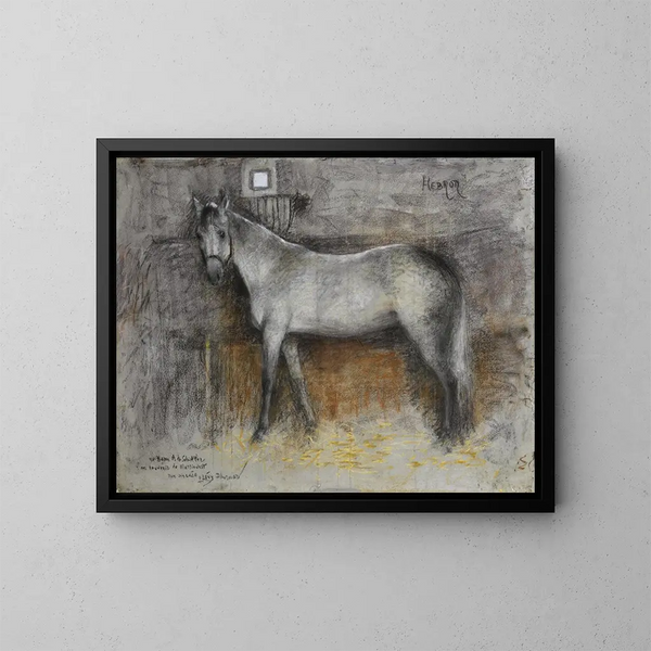 Hébron dans sa écurie - Lucien Lévy-Dhurmer — gerahmtes Bild an der Wand