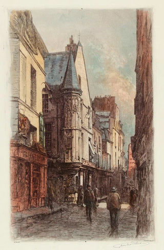 Lucien Marcelin Gautier - La rue Vieille du temple au coin de la rue des FrancsBourgeois.webp