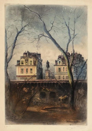 Lucien Marcelin Gautier - Statue de Henri IV sur le PontNeuf vue du square du vert Galant.webp