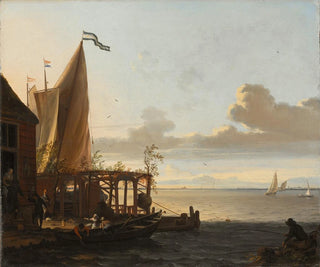 Ludolf Backhuysen - Small Harbour near a Tavern.webp