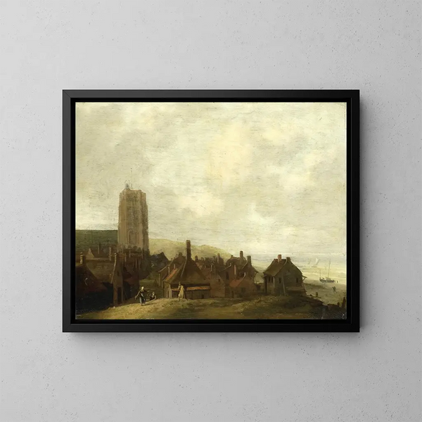 Vue d'Egmond aan Zee - Ludolf Bakhuizen — gerahmtes Bild an der Wand