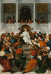 Jesus im Alter von zwölf Jahren lehrend im Tempel - Ludovico Mazzolino — Ansicht des Kunstwerks