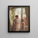 Innenaufnahme mit Mutter und Tochter am Fenster - Ludvig August Smith — gerahmtes Bild an der Wand